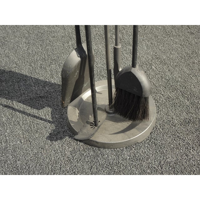 Fp2 Vintage French Country Black & Silver Fireplace Tools 4 Tools For Sale In Los Angeles - Image 6 of 13