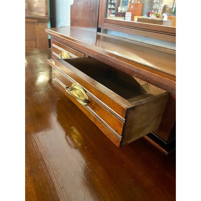 Early 20th Century Mahogany Dressing Chest With Mirror For Sale - Image 10 of 11