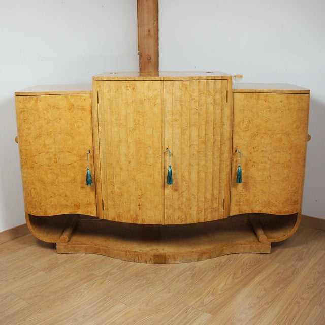 Brown Art Deco Burr Walnut Cocktail Sidebord by Epstein Bros, 1930s For Sale - Image 8 of 9