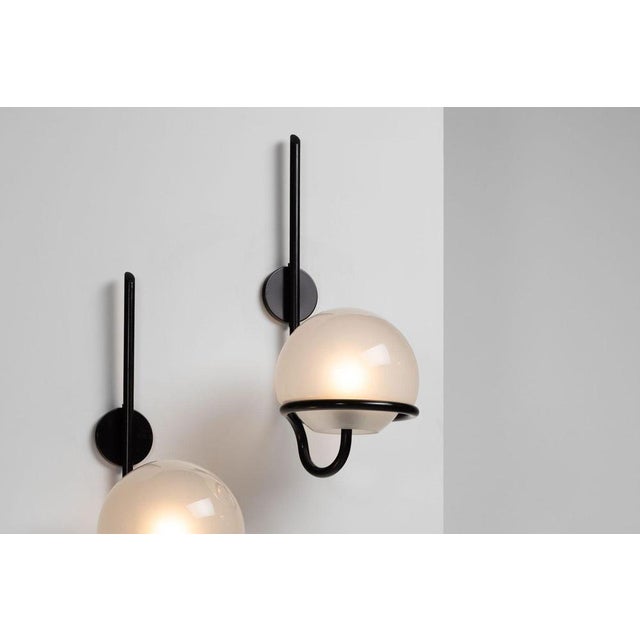 Sergio Asti Glass and Metal Model 154 Wall Lamp by Sergio Asti for Arteluce, Italy, 1964 For Sale - Image 4 of 18