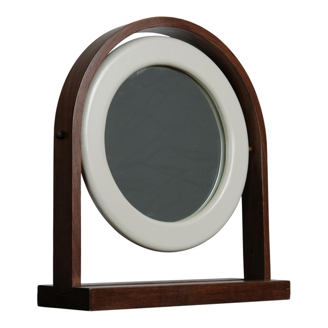 Mid-Century Modern SP63 Sandretta Table Mirror in White Lacquered Wood by Ettore Sottsass for Poltronova, 1966 For Sale - Image 3 of 18