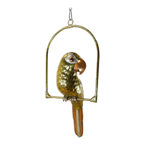 1960s Sculpture of Macaw on Hanging Perch Attributed to Sergio Bustamante