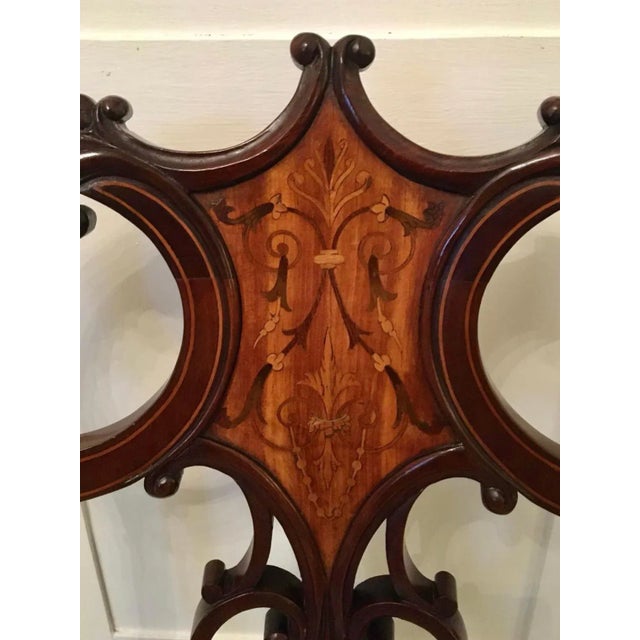 Antique 19th-Century Victorian Mahogany Inlaid Armchair For Sale - Image 8 of 12