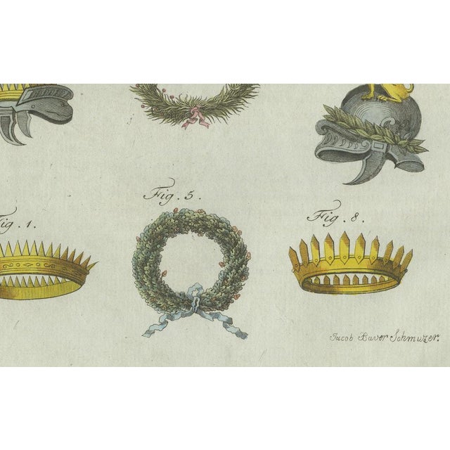 Bertuch, Ancient Crowns and Laurel Wreaths, C. 1800, Engraving For Sale - Image 6 of 9