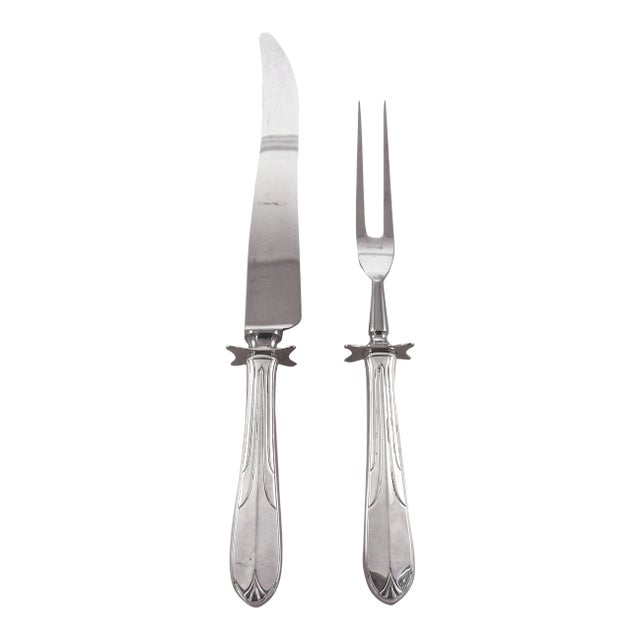 Sterling Extra Large Carving Fork and Knife Set - A Pair For Sale