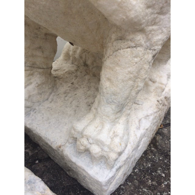 Hand Carved White Granite Foo Dogs A Pair Chairish