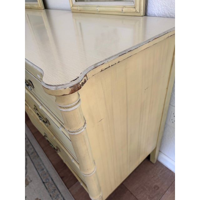 Midcentury Henry Link Bali Hai Hollywood Regency Dresser & Two Mirrors For Sale - Image 11 of 12