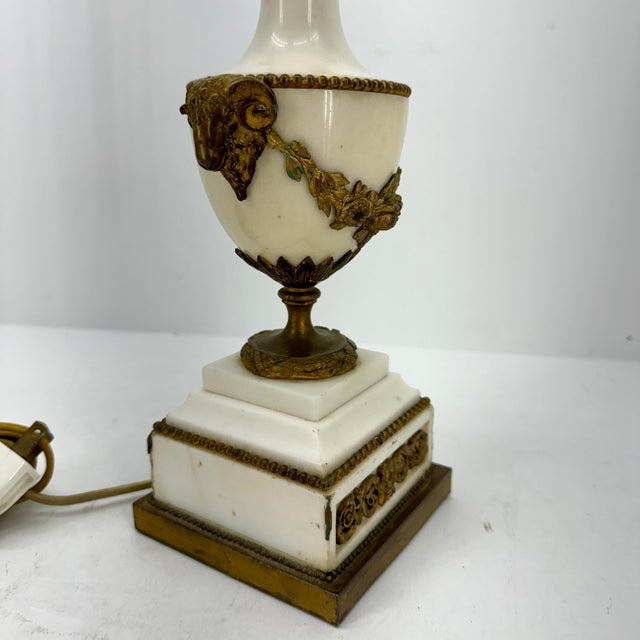 Small 19th Century Marble Gilt Bronze Table Lamp For Sale In Philadelphia - Image 6 of 12