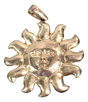 Attributed to Sergio Bustamante, Mexican Sterling Silver Sun Face Pendant, 1990s