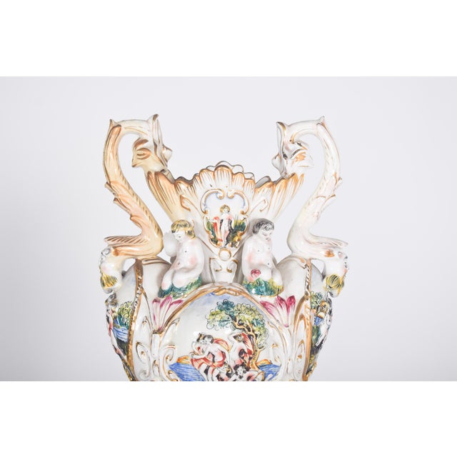 Amphora Shaped Polychrome Pottery Jar, 1950s For Sale - Image 9 of 13