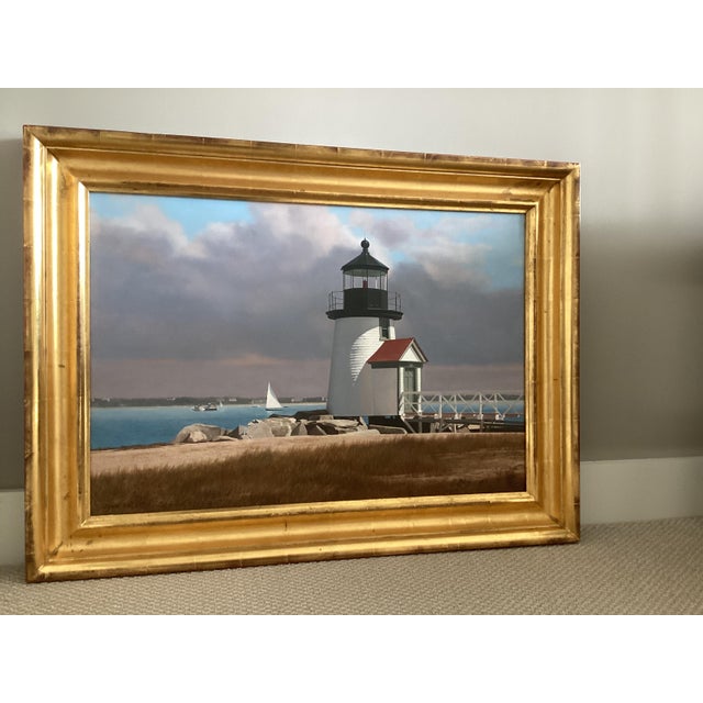 Gold 1990s ‘Brant Point Afternoon’’ (Nantucket Ma) Orig Signed Painting by John Falato For Sale - Image 8 of 14
