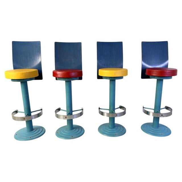 Vintage Industrial Bar Stools, United States, 1980s, Set of 4 For Sale - Image 14 of 14