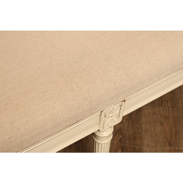 Alden Parkes Country French Louis XVI Style Caned Back Painted Settee For Sale - Image 10 of 18