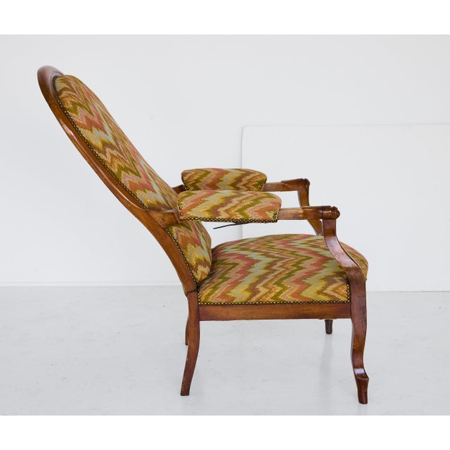 Italian Reclining Upholstered Armchair of Walnut, 19th Century For Sale In Atlanta - Image 6 of 18