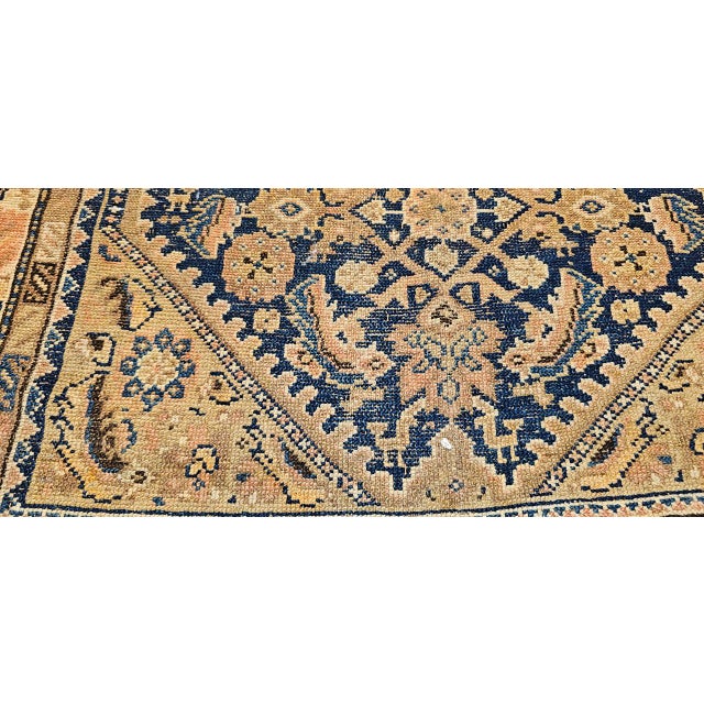 Antique Persian Malayer Area Rug, Hand-Knotted Wool, Geometric Pattern, 4x7, Navy & Ivory For Sale - Image 13 of 16