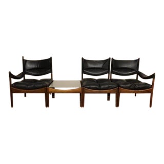 Kristian Solmer Vedel for Søren Willadsen Møbelfabrik Four-Piece Modular Chair/Sofa Set With Side Table For Sale
