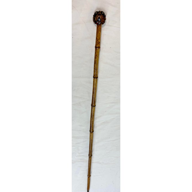 Brown Antique 19th Century Hand Carved Folk Art Bull Dog Walking Stick Cane Sculpture For Sale - Image 8 of 10