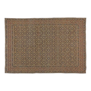 Fine Antique Kirman Rug in Black, Red and Yellow For Sale