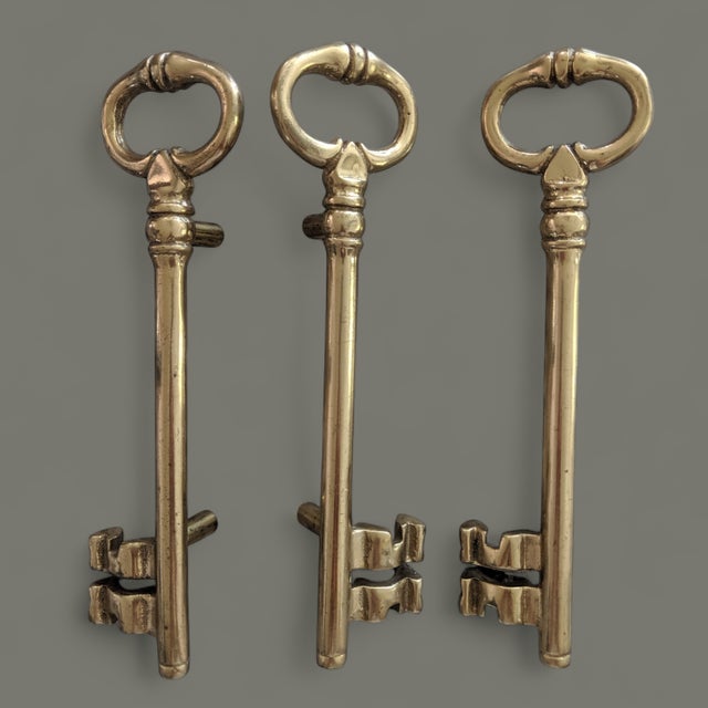 Vintage Heavy Solid Brass Large Scale Drawer Pulls or Door Pulls Total of 3 Included Screws Each Separate Pull is 9" Long!...