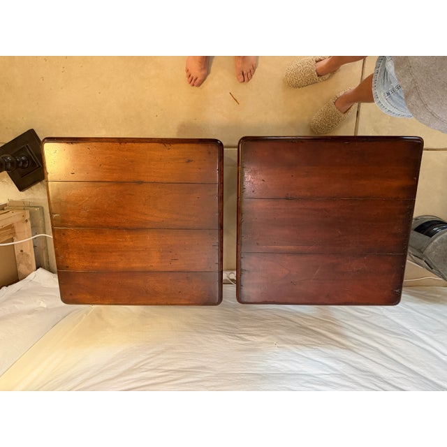 Wood Set of 2 Solid Wood Bobbin Spindle Spool Side Tables For Sale - Image 7 of 11