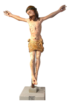 Carved Wooden Christ with Original Polychromy