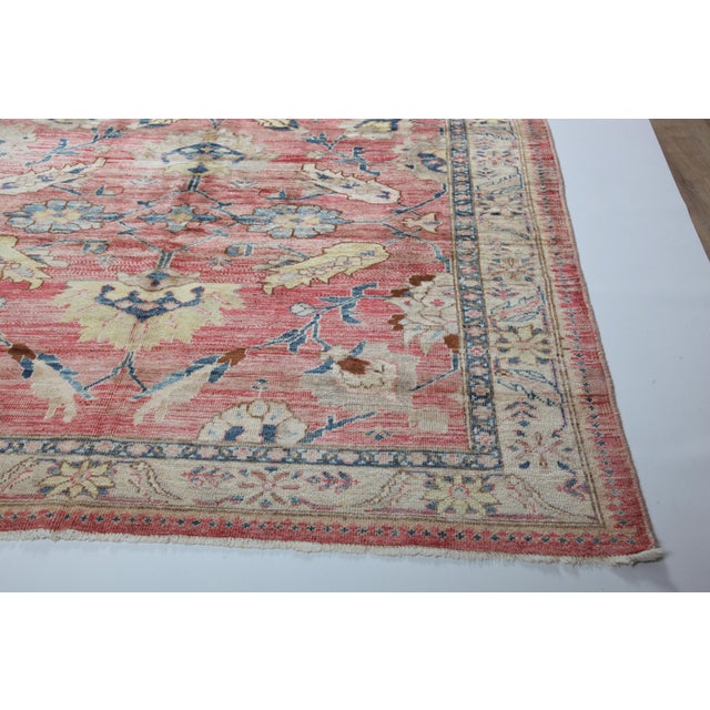Blue 1970s HandMade Turkish Oushak Rug -6' 7'' X 9' 8'' For Sale - Image 8 of 11