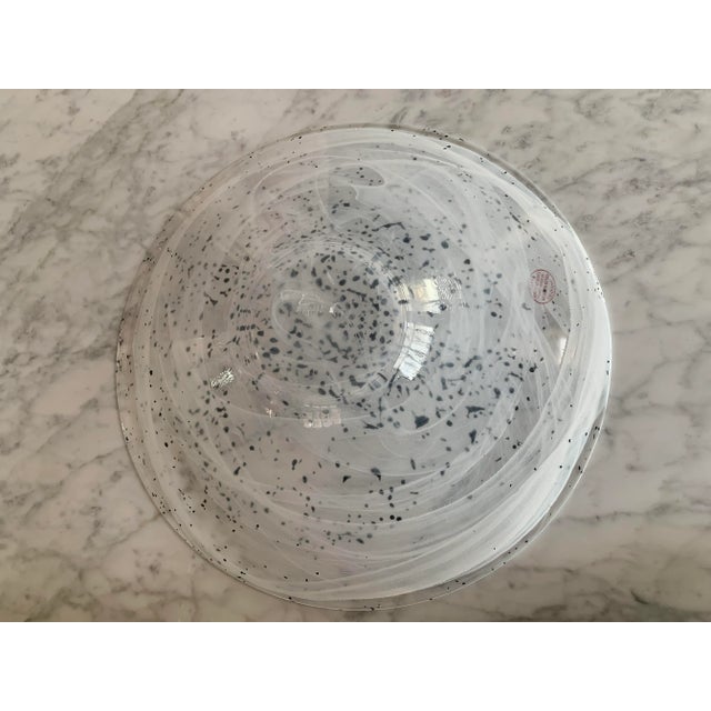 Mid 20th Century Mid 20th Century Handmade Murano Glass White Decorative Bowl Italy For Sale - Image 5 of 9