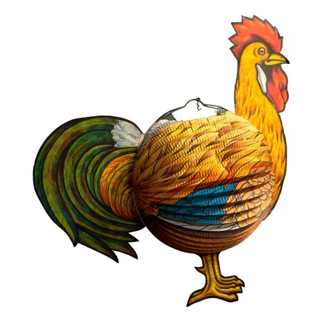 Paper Rooster Lantern, West Germany, 1960s For Sale - Image 14 of 14