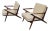 Danish Modern Poul Jensen for Selig Sculpted Z Lounge Chairs a Pair 6337 For Sale
