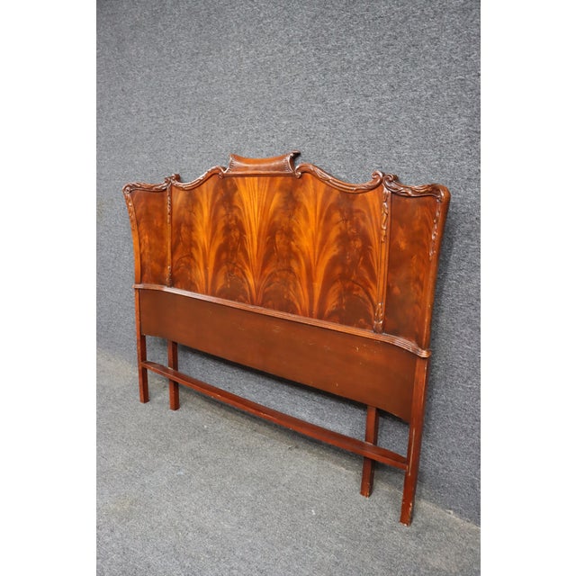 Mid Century Flame Mahogany Double Headboard For Sale - Image 4 of 9