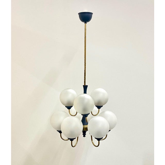 1970s Mid-Century German Brass 8-Arm Chandelier, 1970s For Sale - Image 5 of 14