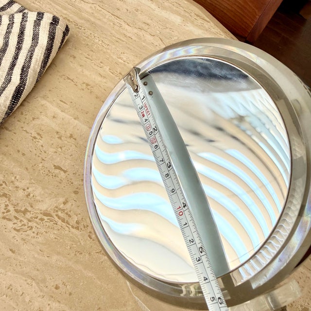 Chrome Vintage Modern Rialto Vanity Mirror Light Lucite & Chrome Eye Ball MCM 1970s For Sale - Image 8 of 11