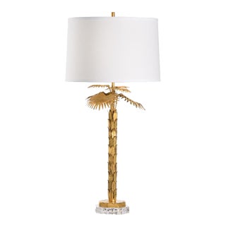 Wildwood Palm Island Table Lamp - Gold For Sale