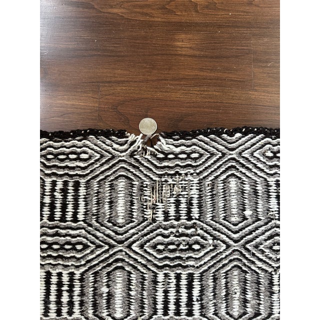 Vintage Handwoven Navajo Double Saddle Blanket - Stripe Ingrain Twill-Weave For Sale - Image 14 of 18