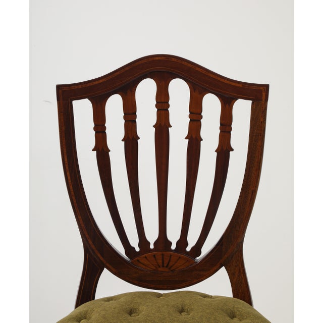 1950's Shell Back Italian Mohogany Dining Chairs Set of 6 For Sale - Image 11 of 13