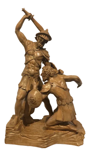 Terra Cotta Warrior Statue Signed by Artist. - Table Top - Circa 1940
