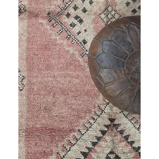 Pink Vintage Rose Pink Moroccan Rug - 12.8 X 5.4 Ft For Sale - Image 8 of 8