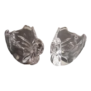 2000s Lead Crystal Swan Salt Cellars- a Pair
