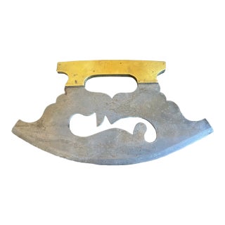 19th Century Iron and Brass Chopper With Cutout Design For Sale