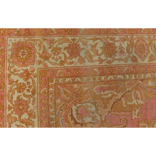 Antique Indian Amritsar Rug in Acidic Yellow, Pink and Ivory With Medallion For Sale In Atlanta - Image 6 of 14