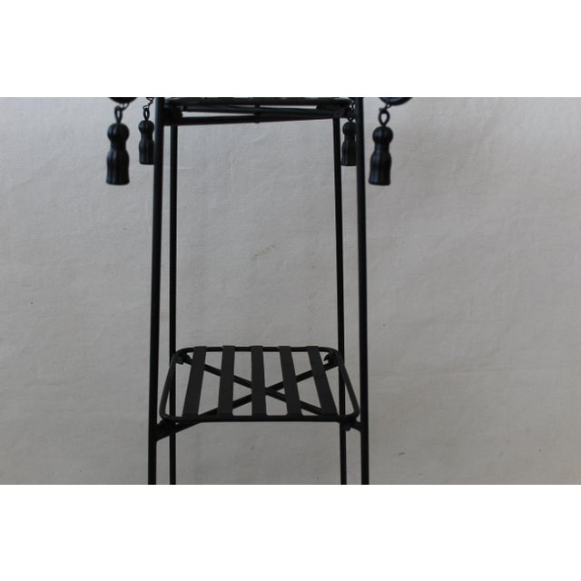 Metal Vintage Painted Metal Three Tier Plant Stand Tassel Detail Mid Century For Sale - Image 7 of 10
