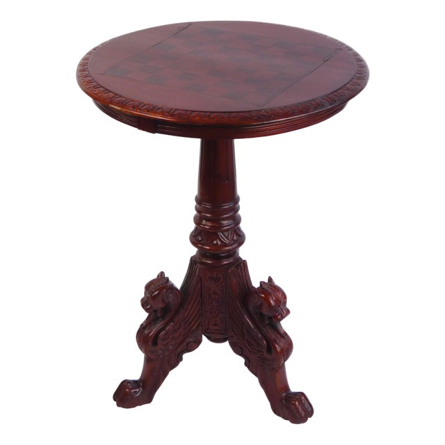 Antique English Round Chess Table in Mahogany For Sale