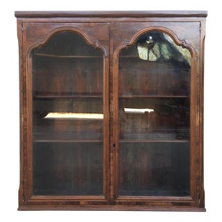 French Provincial Plantation Style Walnut Vitrine, Bookcase, 19th Century For Sale