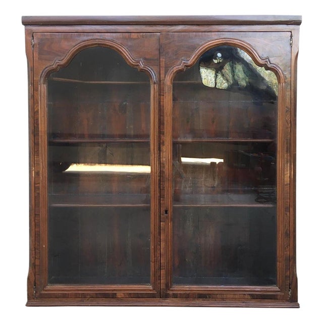 French Provincial Plantation Style Walnut Vitrine, Bookcase, 19th Century For Sale