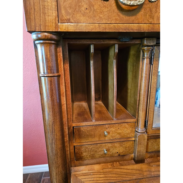 1993 Henredon Secretary Desk French Empire Style Burlwood Secretaire a