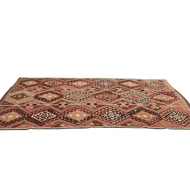Vintage Turkish Kars Kilim Rug For Sale - Image 4 of 7