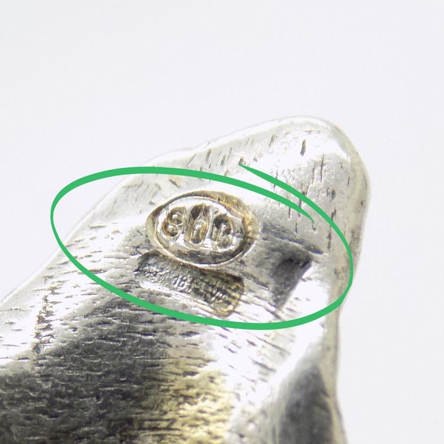 Vintage Italian Genuine Silver 800 Real Size Snail Figurine Vicenza Detailed Rare Decor For Sale - Image 9 of 11