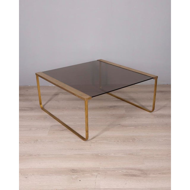 Vintage Italian Brass and Glass Coffee Table, 1960s For Sale - Image 9 of 9