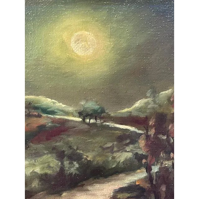 Ovidio Manetti, Rural Night Scene, Oil on Canvas, Framed For Sale - Image 5 of 7