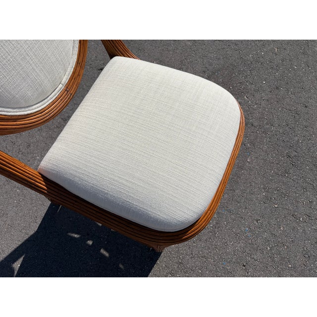 Set of Six Off-White Pencil Reed Dining Chairs, 1980s Gabriella Crespi Style For Sale - Image 15 of 17
